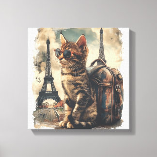 Impressão Em Tela Gato Companheiro de Viagem