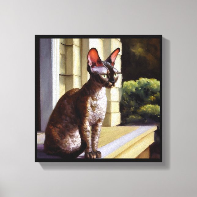 Impressão Em Tela Gato Cornish Rex  (Frente)