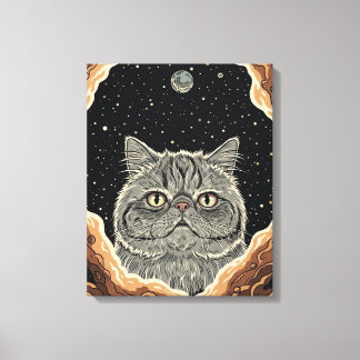 Impressão Em Tela Gato Cósmico
