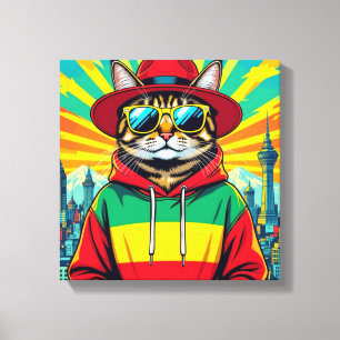 IMPRESSÃO EM TELA GATO DA CIDADE GRANDE ABISSÍNIO