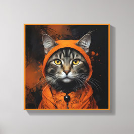 Impressão Em Tela Gato de Halloween fofo assustador em Disguise