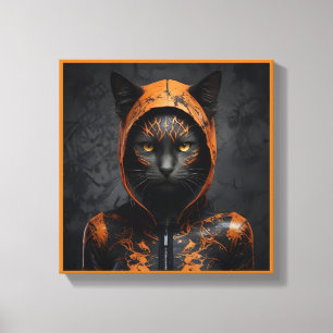 Impressão Em Tela Gato de Halloween fofo assustador em Disguise