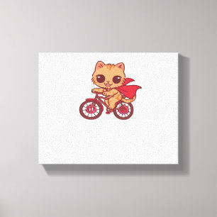 Impressão Em Tela Gato de Vampiro na Bicicleta Halloween - Bonitinha
