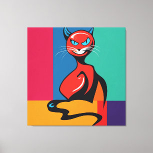 Impressão Em Tela Gato Demônio