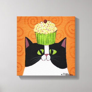 Impressão Em Tela Gato do cupcake