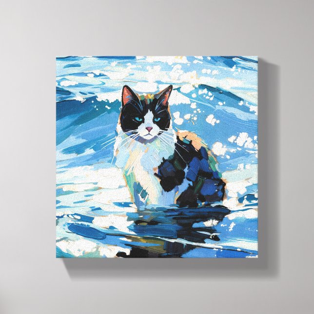 Impressão Em Tela Gato E O Oceano (#1) (Frente)