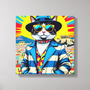 IMPRESSÃO EM TELA GATO EGEU - GATO DE GRANDE CIDADE