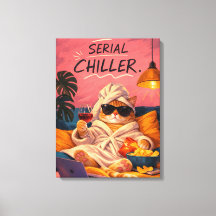 Gato engraçado de lona de Serial Chiller Arte de p