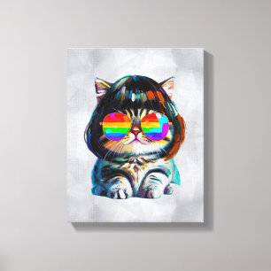 Impressão Em Tela Gato Engraçado Fofo Smol (Pintura Nº 4)