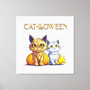 Impressão Em Tela Gato Halloween