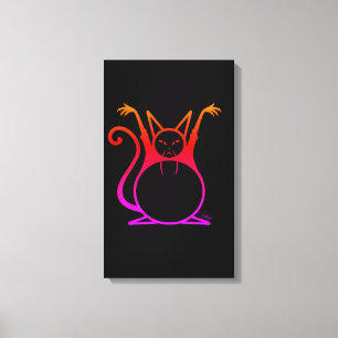 Impressão Em Tela Gato mestre gordo