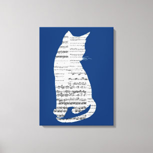 Impressão Em Tela Gato Musical