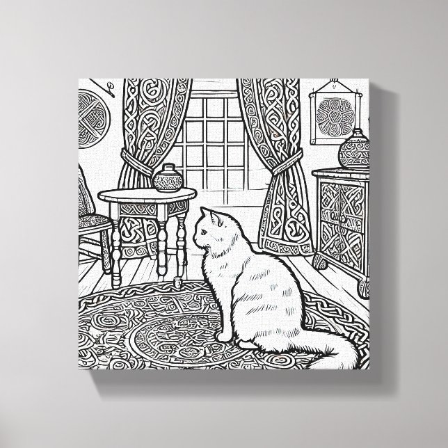 Impressão Em Tela Gato Negrito e Fácil #10 (Frente)