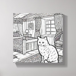 Impressão Em Tela Gato Negrito e Fácil #11