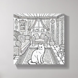 Impressão Em Tela Gato Negrito e Fácil #12