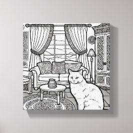 Impressão Em Tela Gato Negrito e Fácil #13