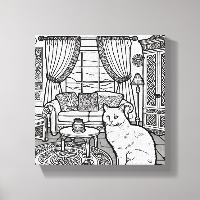 Impressão Em Tela Gato Negrito e Fácil #13 (Frente)