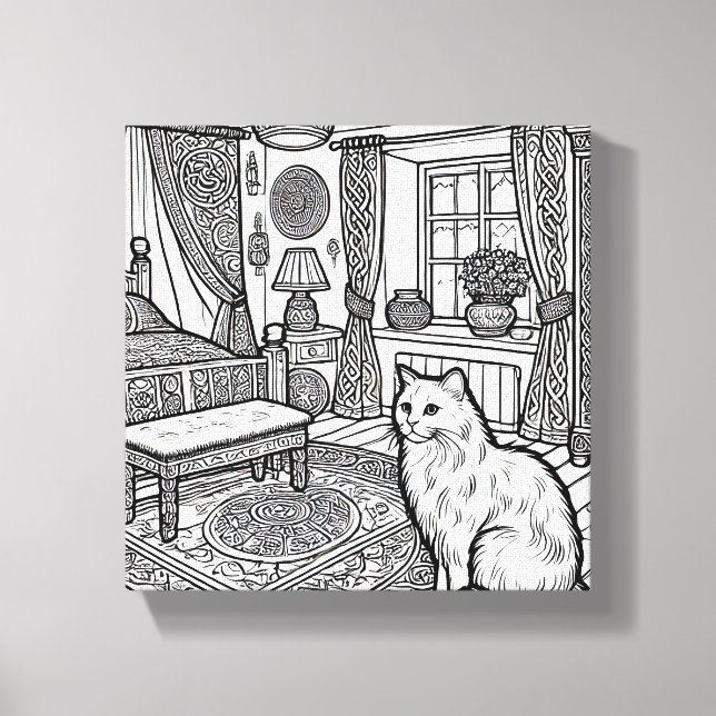 Impressão Em Tela Gato Negrito e Fácil #17 (Frente)