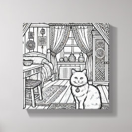 Impressão Em Tela Gato Negrito e Fácil #19