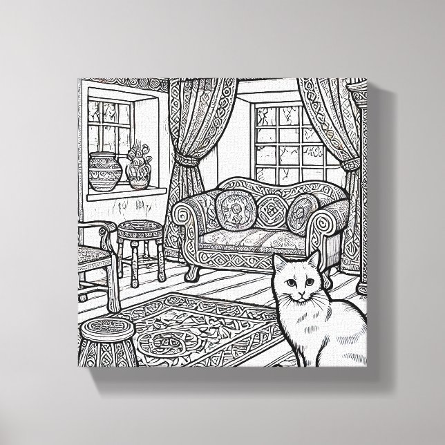 Impressão Em Tela Gato Negrito e Fácil #20 (Frente)