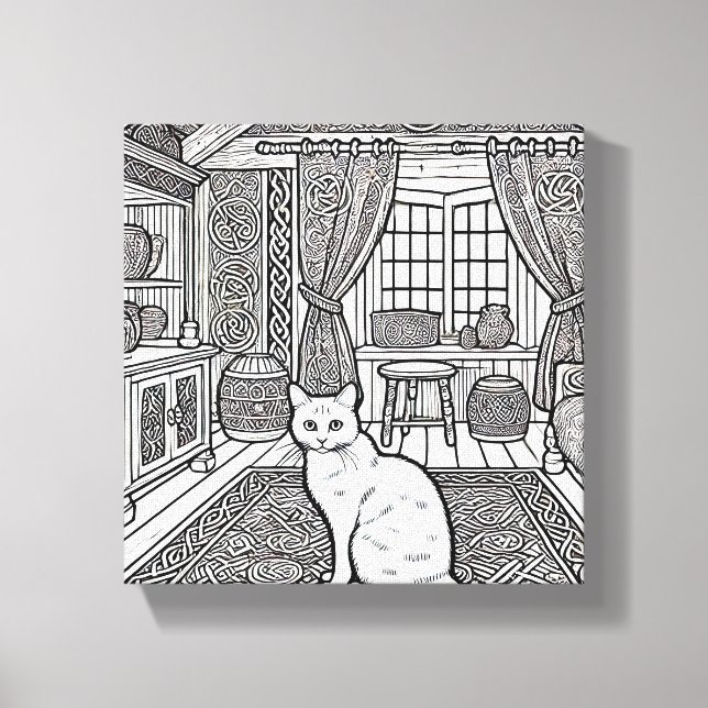 Impressão Em Tela Gato Negrito e Fácil #21 (Frente)