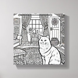 Impressão Em Tela Gato Negrito e Fácil #27