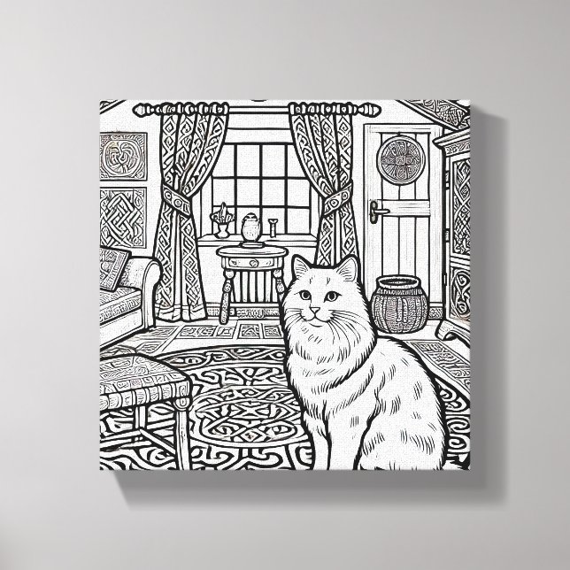 Impressão Em Tela Gato Negrito e Fácil #27 (Frente)