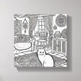 Impressão Em Tela Gato Negrito e Fácil #31