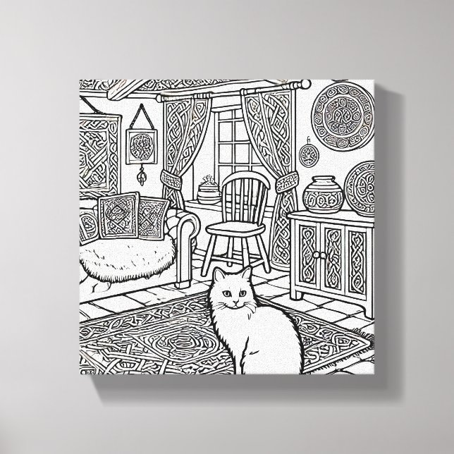 Impressão Em Tela Gato Negrito e Fácil #31 (Frente)