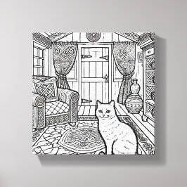 Impressão Em Tela Gato Negrito e Fácil #38