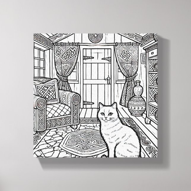 Impressão Em Tela Gato Negrito e Fácil #38 (Frente)