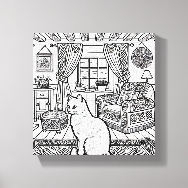 Impressão Em Tela Gato Negrito e Fácil #46 (Frente)