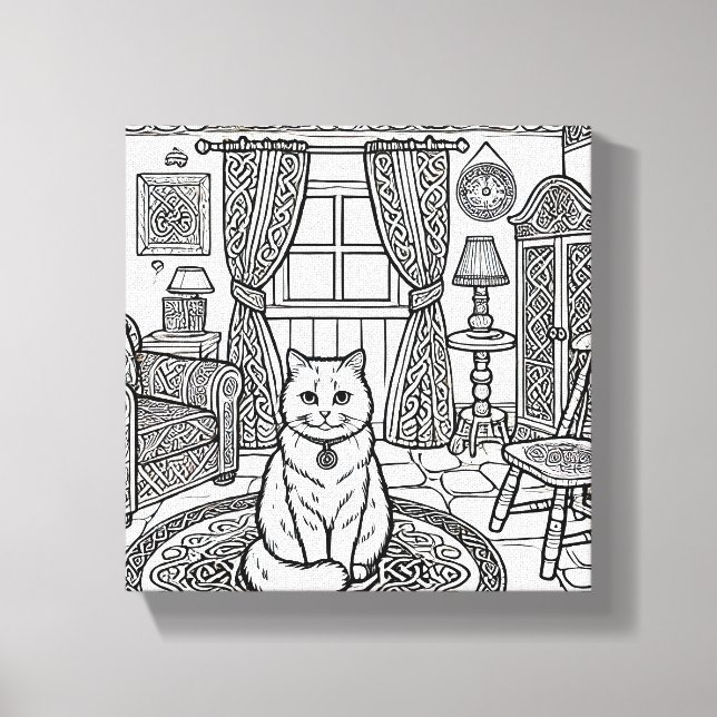 Impressão Em Tela Gato Negrito e Fácil #7 (Frente)