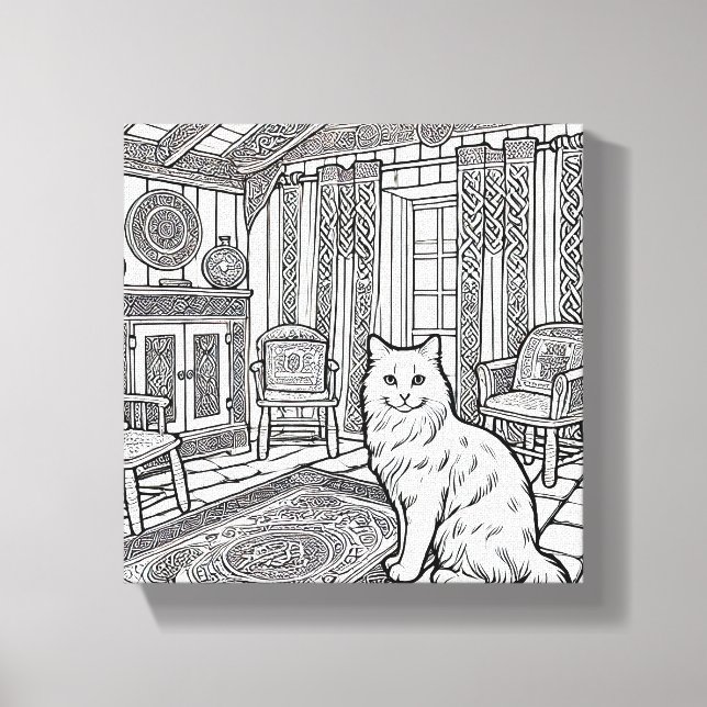 Impressão Em Tela Gato Negrito e Fácil nº 4 (Frente)