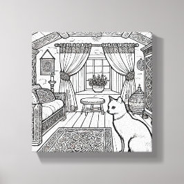 Impressão Em Tela Gato Negrito e Fácil nº 41