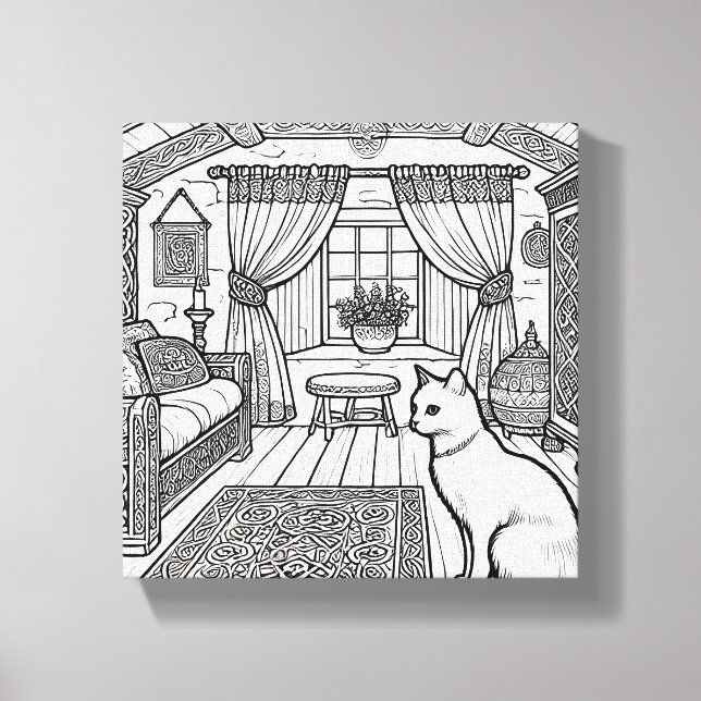 Impressão Em Tela Gato Negrito e Fácil nº 41 (Frente)