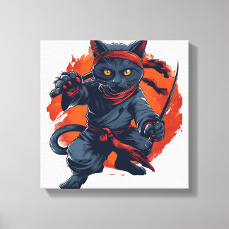 Impressão Em Tela Gato Ninja Furtivo