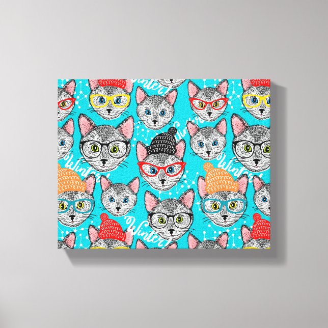 Impressão Em Tela Gato no chapéu (Frente)