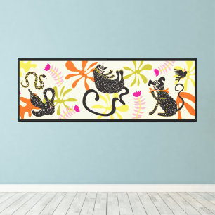 Impressão Em Tela Gato primitivo de abstrato de arte popular