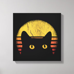 Impressão Em Tela Gato Retro Vintage