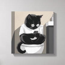 Gato Sentado no Vaso Sanitário