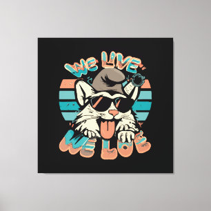 Impressão Em Tela Gato Smurf - Nós Vivemos Nós Amamos 