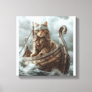 Impressão Em Tela Gato Viking