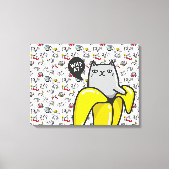 Impressão Em Tela Gatos engraçados, leite e magia. (Frente)