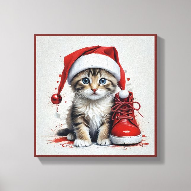 Impressão Em Tela Gatos Festivos nas Festas de Natal - Víblias de Fé (Frente)