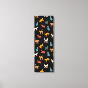 Impressão Em Tela Gatos no preto