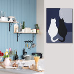Impressão Em Tela Gatos Pretos E Brancos Na Tela De Lua Completa<br><div class="desc">Os gatos pretos e brancos na lua de cheio decoram a tela. A decoração da parede azul faz um presente divertido para sua filha. Como personalizar o modelo? Escolha uma cor de fundo personalizada se a cor não corresponder a um esquema de cor existente. Os tons da faixa de médio...</div>