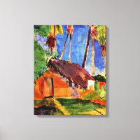 Gauguin - Thatch Hut sob as Palmas