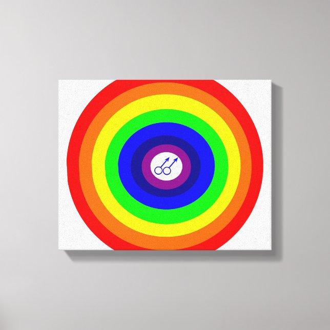Impressão Em Tela Gay Men Redondos Arredondar Arco-Íris (Frente)
