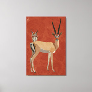 IMPRESSÃO EM TELA GAZELLE E ANTLER OWL
